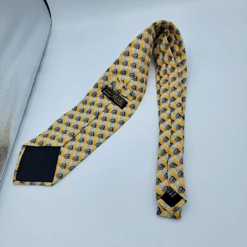 Paulo Visari Men's Silk Necktie Made in Italy Multicolor Size 56 x 3.75